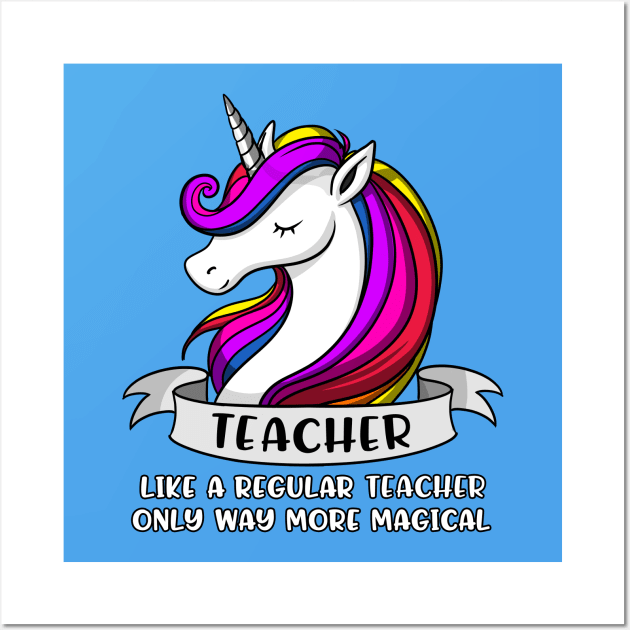 Unicorn Teacher Wall Art by underheaven